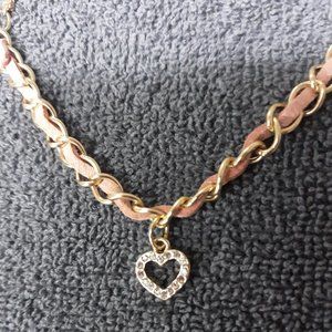 Rose Gold Corded Choker Necklace Adjustable